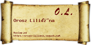 Orosz Liliána névjegykártya