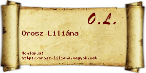 Orosz Liliána névjegykártya