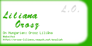liliana orosz business card