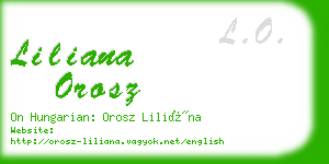 liliana orosz business card